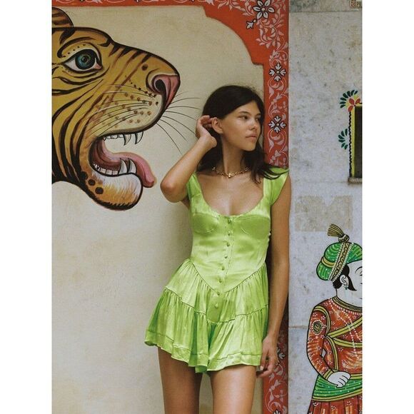 Vanessa Mooney Lime Green Romper - Picture 1 of 8